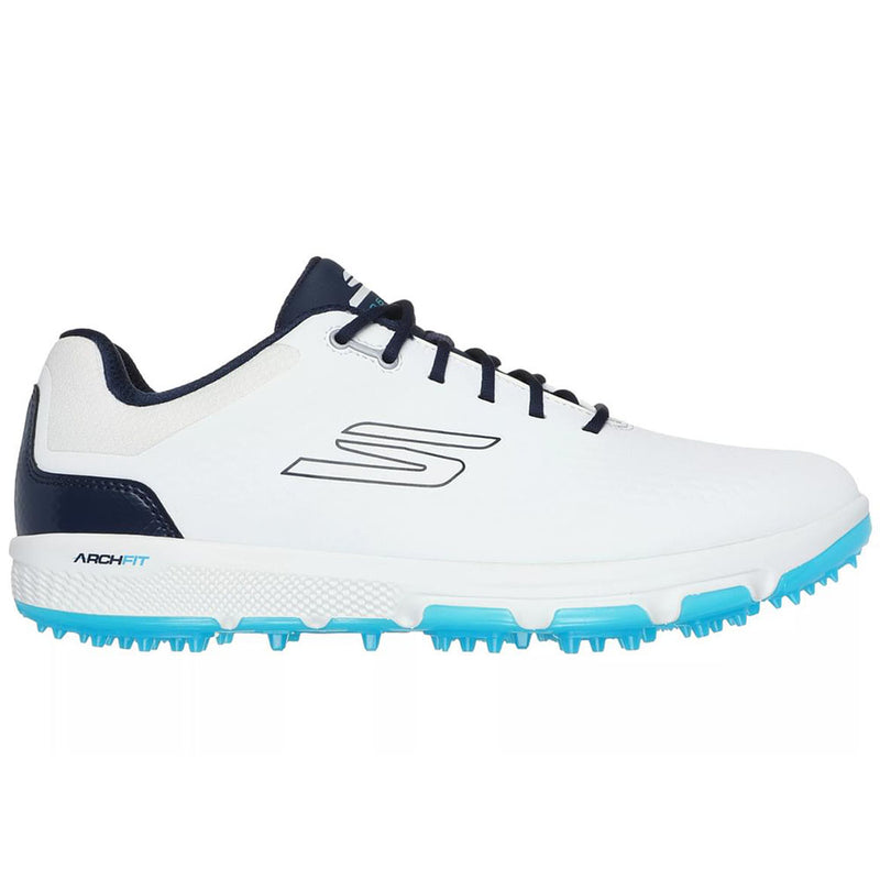 Skechers Go Golf Pro 6 Waterproof Spikeless Shoes - White/Navy/Blue