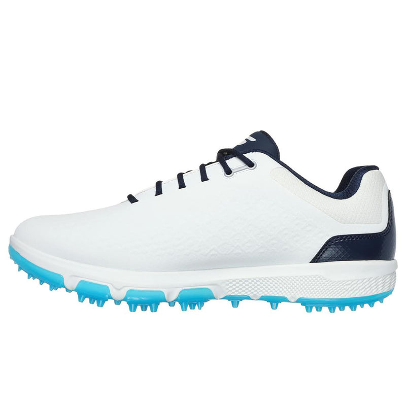 Skechers Go Golf Pro 6 Waterproof Spikeless Shoes - White/Navy/Blue