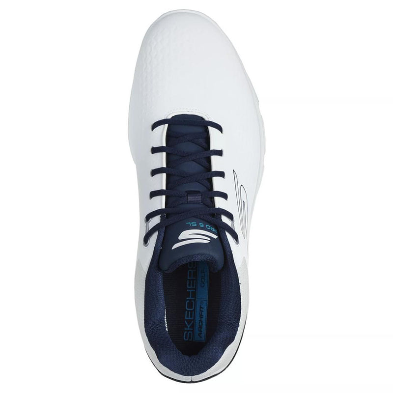Skechers Go Golf Pro 6 Waterproof Spikeless Shoes - White/Navy/Blue