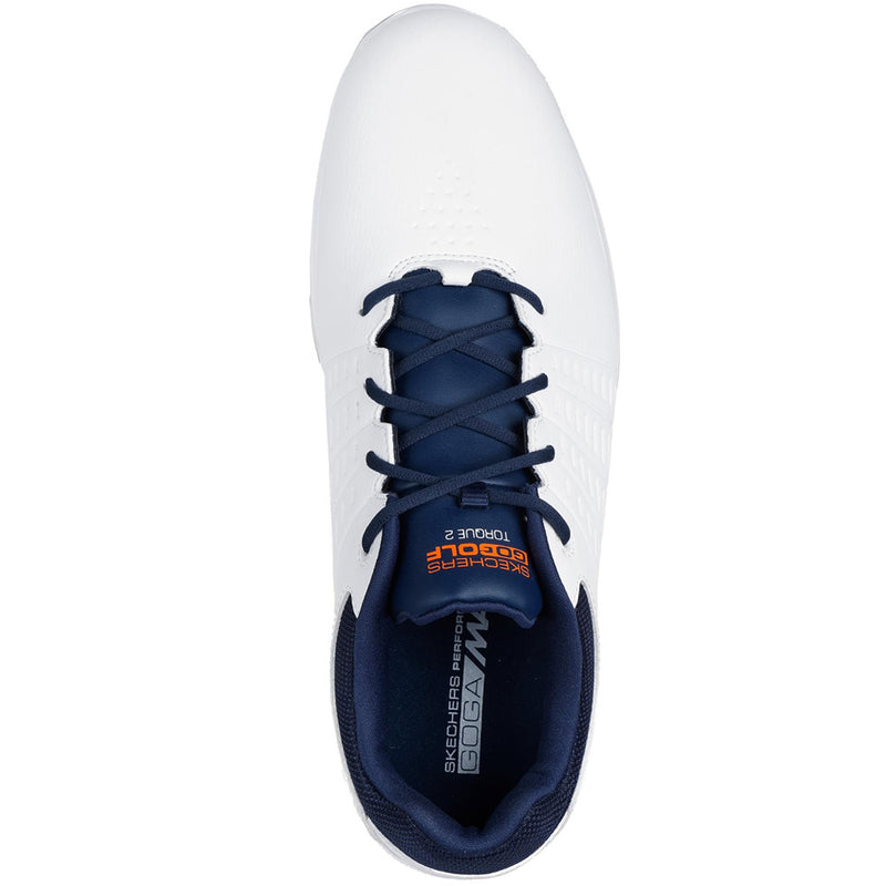 Skechers Go Golf Torque 2 Spiked Waterproof Shoes - White/Navy/Orange