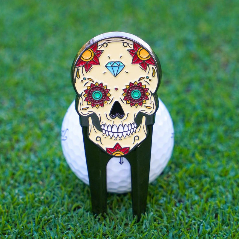 Skins Golf Pitch Mark Repairer - Dia de los Muertos