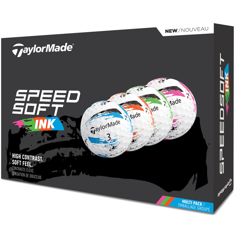 TaylorMade SpeedSoft Golf Balls - Ink Multi - 12 Pack