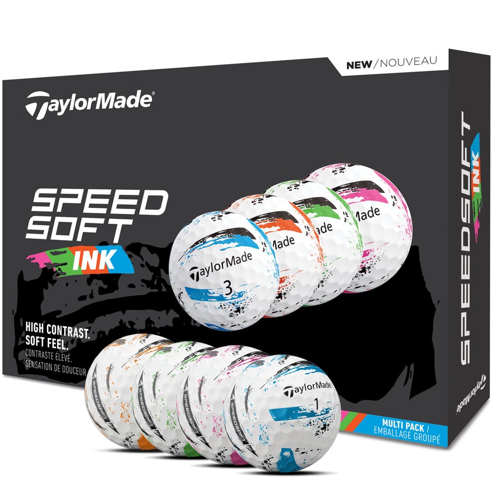 Golf Ink TaylorMade SpeedSoft Golf Balls - Ink Multi - 12 Pack