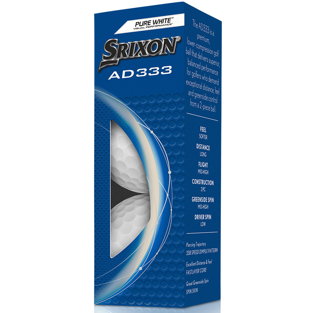 Srixon AD333 Golf Balls Pure White 4 For 3 Dozen
