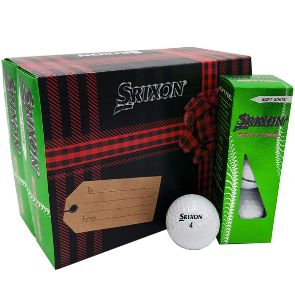 Srixon Soft Feel Golf Balls - White - Festive Double Dozen