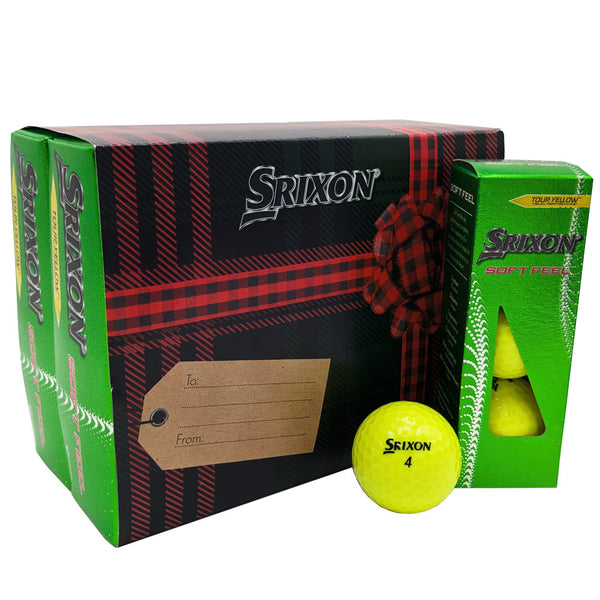 Srixon Soft Feel Golf Balls - Yellow - Festive Double Dozen