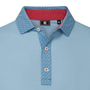 FootJoy Star Geo Trim Pique Polo Shirt - Chambray/Coastal Blue