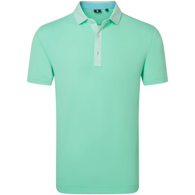 FootJoy Star Geo Trim Pique Polo Shirt - Seaglass