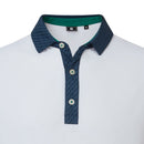 FootJoy Star Geo Trim Pique Polo Shirt - White/Navy