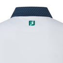 FootJoy Star Geo Trim Pique Polo Shirt - White/Navy