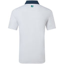 FootJoy Star Geo Trim Pique Polo Shirt - White/Navy