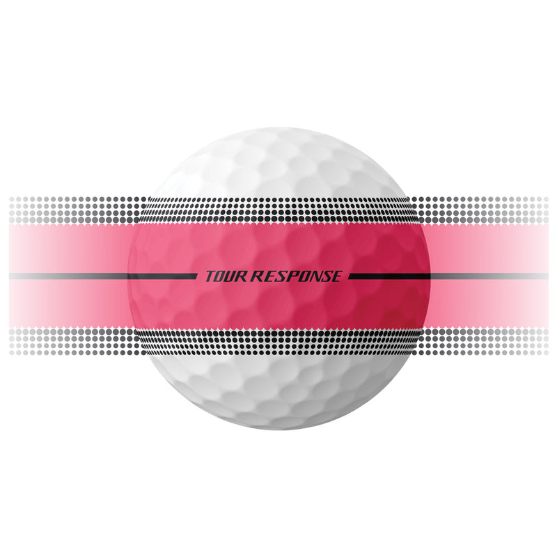 TaylorMade Tour Response Stripe Balls - Neon Pink - 12 Pack