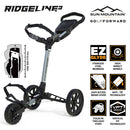 Sun Mountain Ridgeline 3-Wheel Push Trolley - Silver