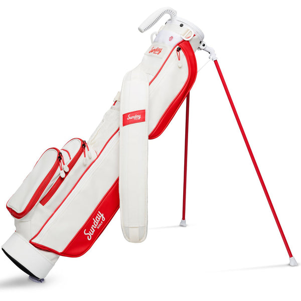 Sunday Golf Loma Pencil Stand Bag - Red/Off White