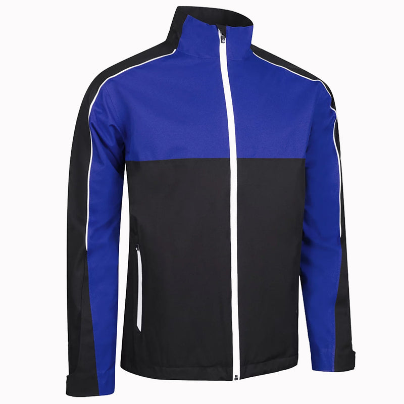 Sunderland Matterhorn Waterproof Golf Jacket - Black/Electric Blue/White