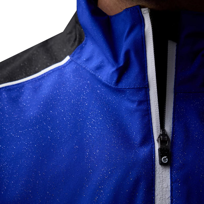 Sunderland Matterhorn Waterproof Golf Jacket - Black/Electric Blue/White