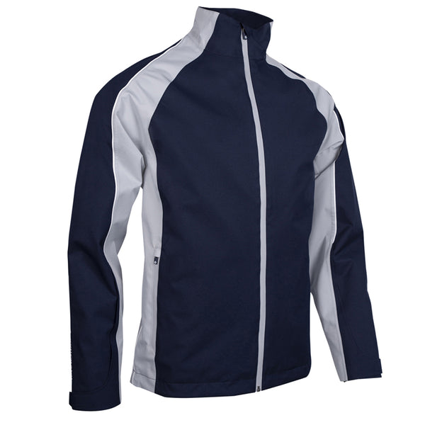 Sunderland Typhoon Waterproof Golf Jacket - Navy/Silver/White
