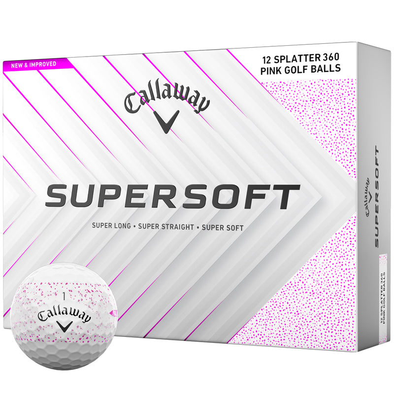 Callaway Supersoft Golf Balls - Pink Splatter - 12 Pack