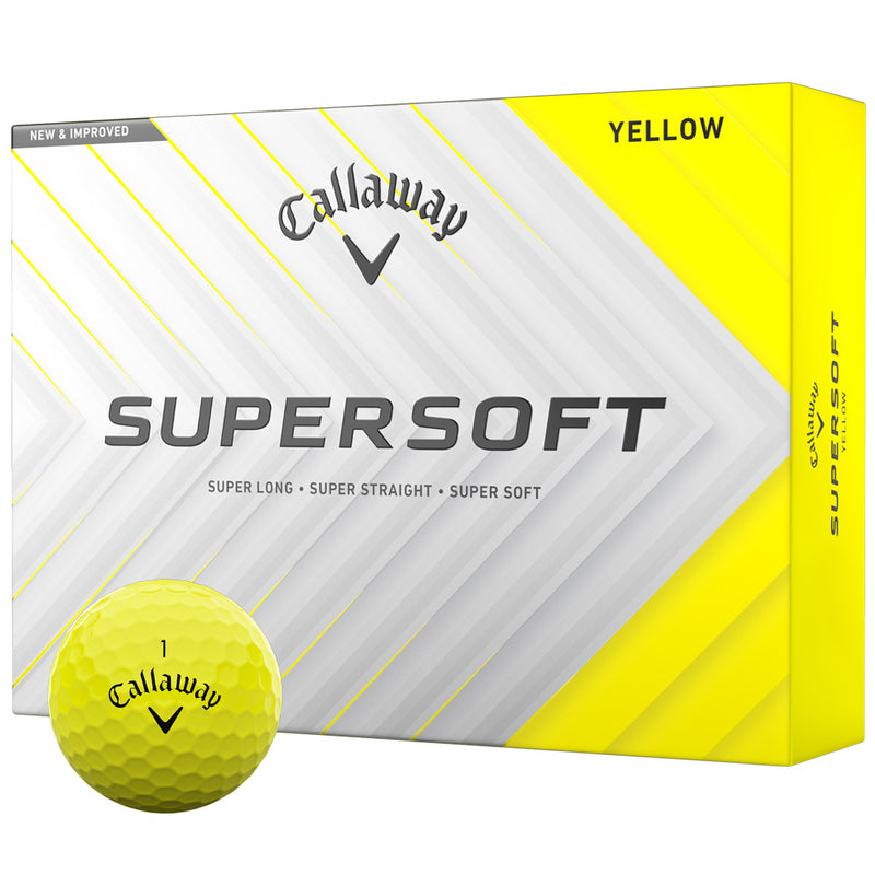 Callaway Supersoft Golf Balls - Yellow - Personalised Text