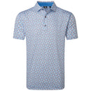 FootJoy Surfs Up Print Lisle Polo Shirt - White/Chambray/Nantucket Red/Coastal Blue