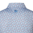 FootJoy Surfs Up Print Lisle Polo Shirt - White/Chambray/Nantucket Red/Coastal Blue