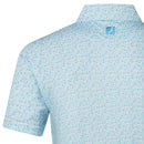 FootJoy Surfs Up Print Lisle Polo Shirt - Deep Reef/White/Sea Glass/Blue Reef