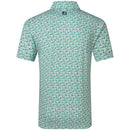 FootJoy Surfs Up Print Lisle Polo Shirt - Field Green/White/Sunshine/Navy