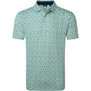 FootJoy Surfs Up Print Lisle Polo Shirt - Field Green/White/Sunshine/Navy