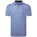 FootJoy Surfs Up Print Lisle Polo Shirt - White/Vivid Violet/Pink Pop/Black