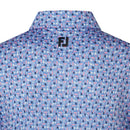 FootJoy Surfs Up Print Lisle Polo Shirt - White/Vivid Violet/Pink Pop/Black