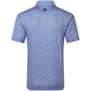 FootJoy Surfs Up Print Lisle Polo Shirt - White/Vivid Violet/Pink Pop/Black
