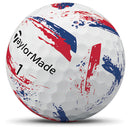 TaylorMade SpeedSoft Ink Golf Balls - White/Blue/Red - 12 Pack