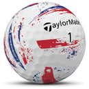 TaylorMade SpeedSoft Ink Golf Balls - White/Blue/Red - 12 Pack