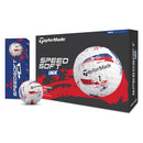 TaylorMade SpeedSoft Ink Golf Balls - White/Blue/Red - 12 Pack