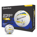 TaylorMade SpeedSoft Ink Golf Balls - Yellow/Blue - 12 Pack