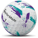 TaylorMade SpeedSoft Ink Golf Balls - Purple/Teal - 12 Pack