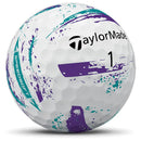 TaylorMade SpeedSoft Ink Golf Balls - Purple/Teal - 12 Pack