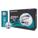 TaylorMade SpeedSoft Ink Golf Balls - Purple/Teal - 12 Pack