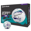 TaylorMade SpeedSoft Ink Golf Balls - Purple/Teal - 12 Pack