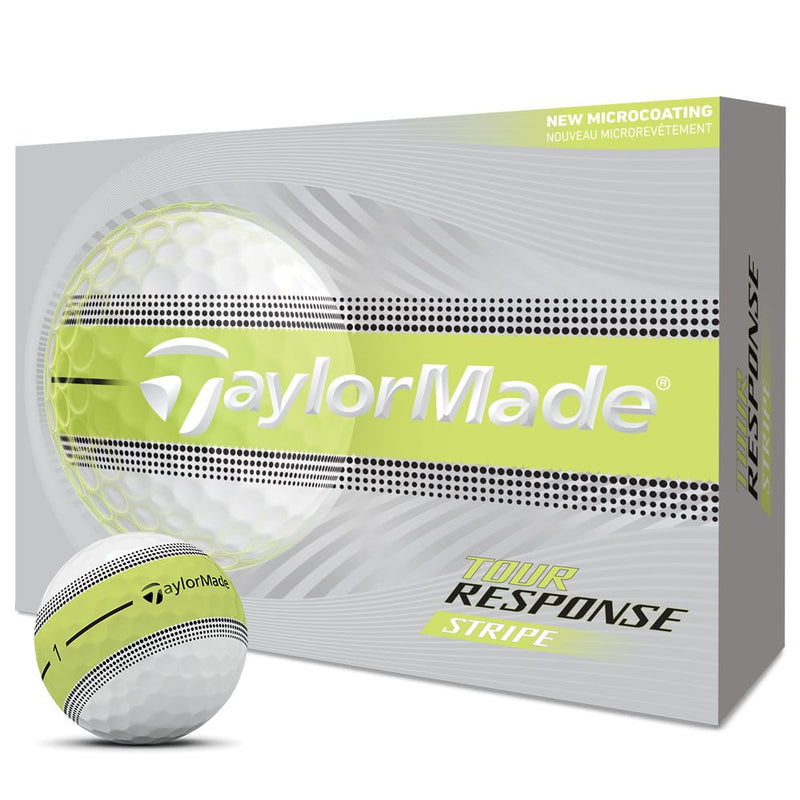 TaylorMade Tour Response Stripe Golf Balls - Neon Yellow - 12 Pack