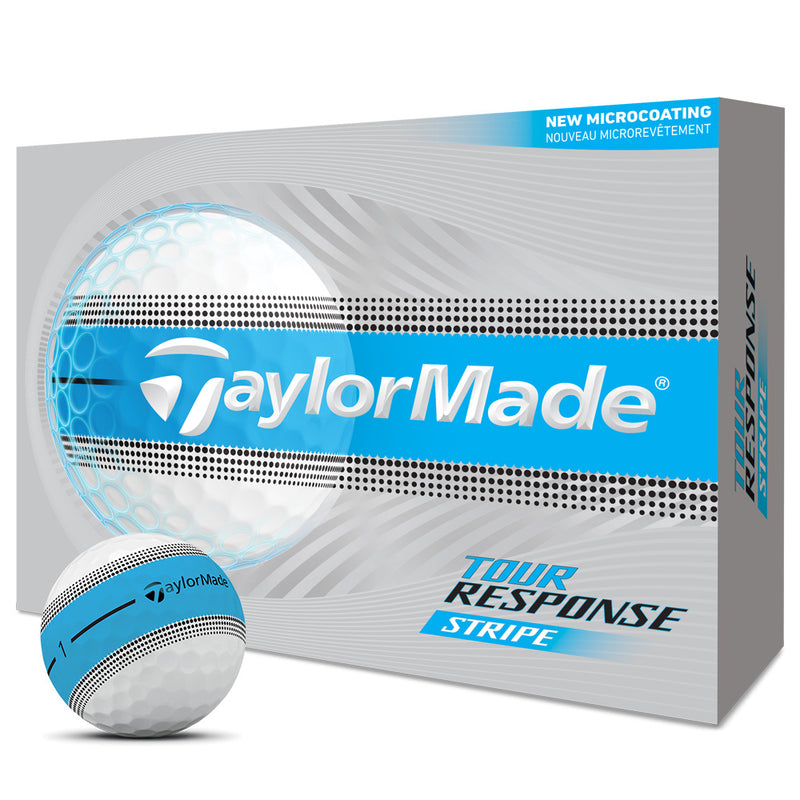 TaylorMade Tour Response Stripe Golf Balls - Neon Blue - 12 Pack