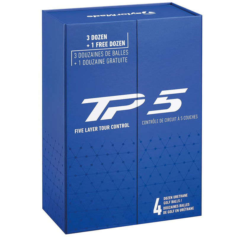 TaylorMade TP5 Golf Balls - White - 4 for 3 Dozen