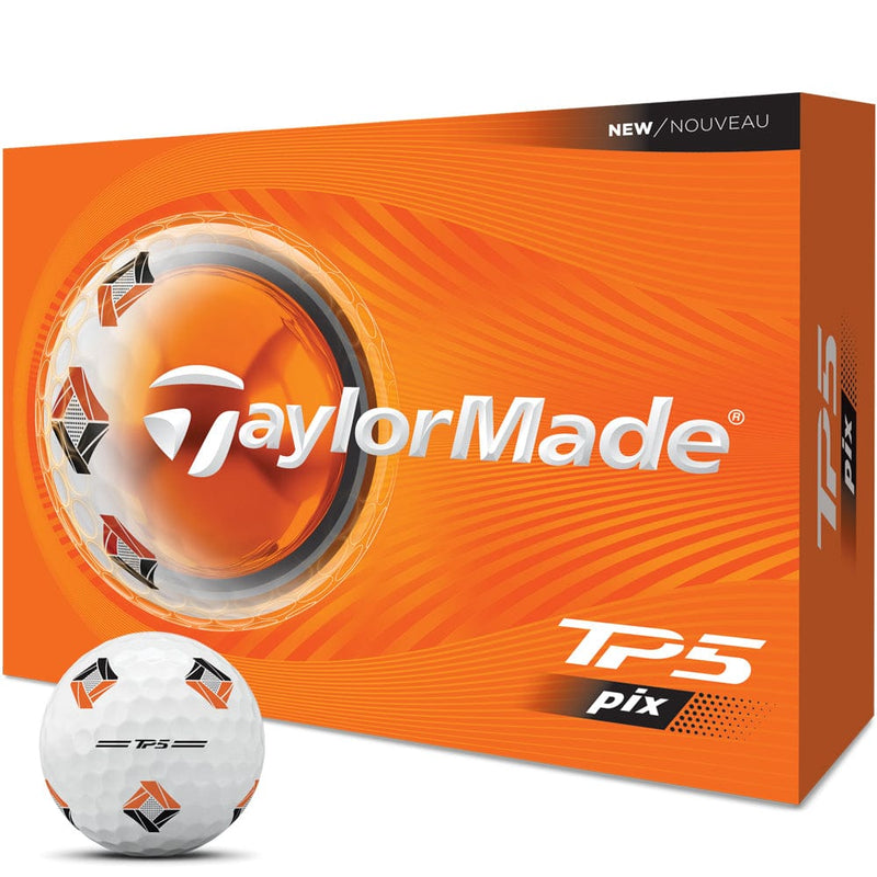 TaylorMade TP5 Pix Golf Balls - White - 12 Pack