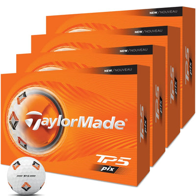 TaylorMade TP5 Pix Golf Balls - White - 4 for 3 Dozen