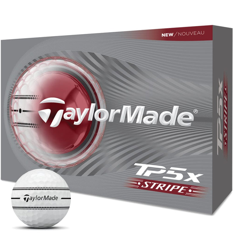 TaylorMade TP5x Stripe Golf Balls - White - 12 Pack