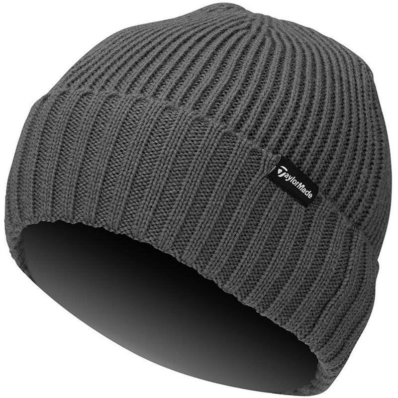 TaylorMade Ribbed Knit Beanie - Charcoal Heather
