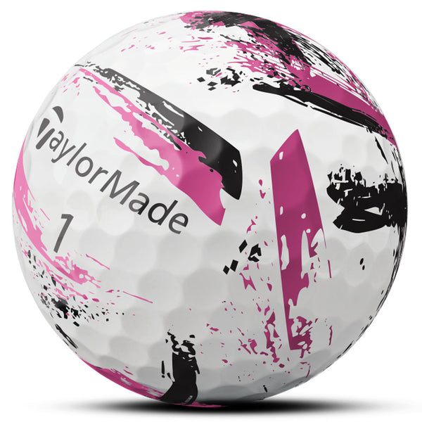 TaylorMade SpeedSoft Golf Balls - Ink Pink - 3 Ball Sleeve