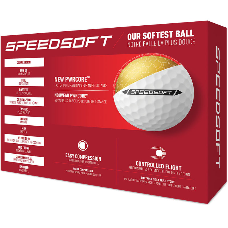 TaylorMade SpeedSoft Golf Balls - White -12 Pack