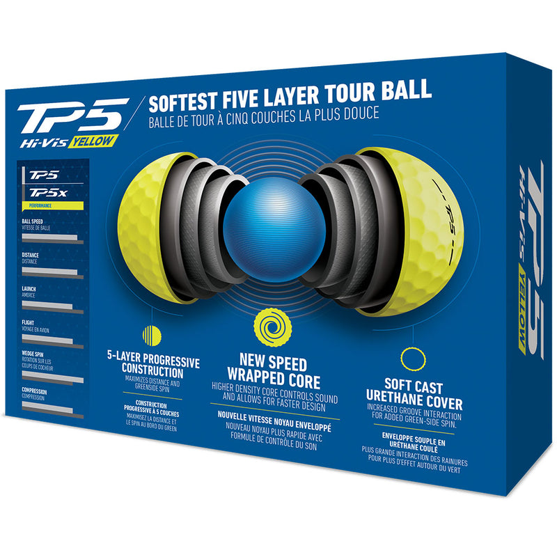 TaylorMade TP5 Golf Balls - Yellow - 12 Pack