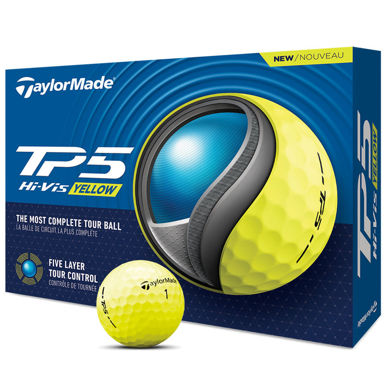 TaylorMade TP5 Golf Balls - Yellow - 12 Pack